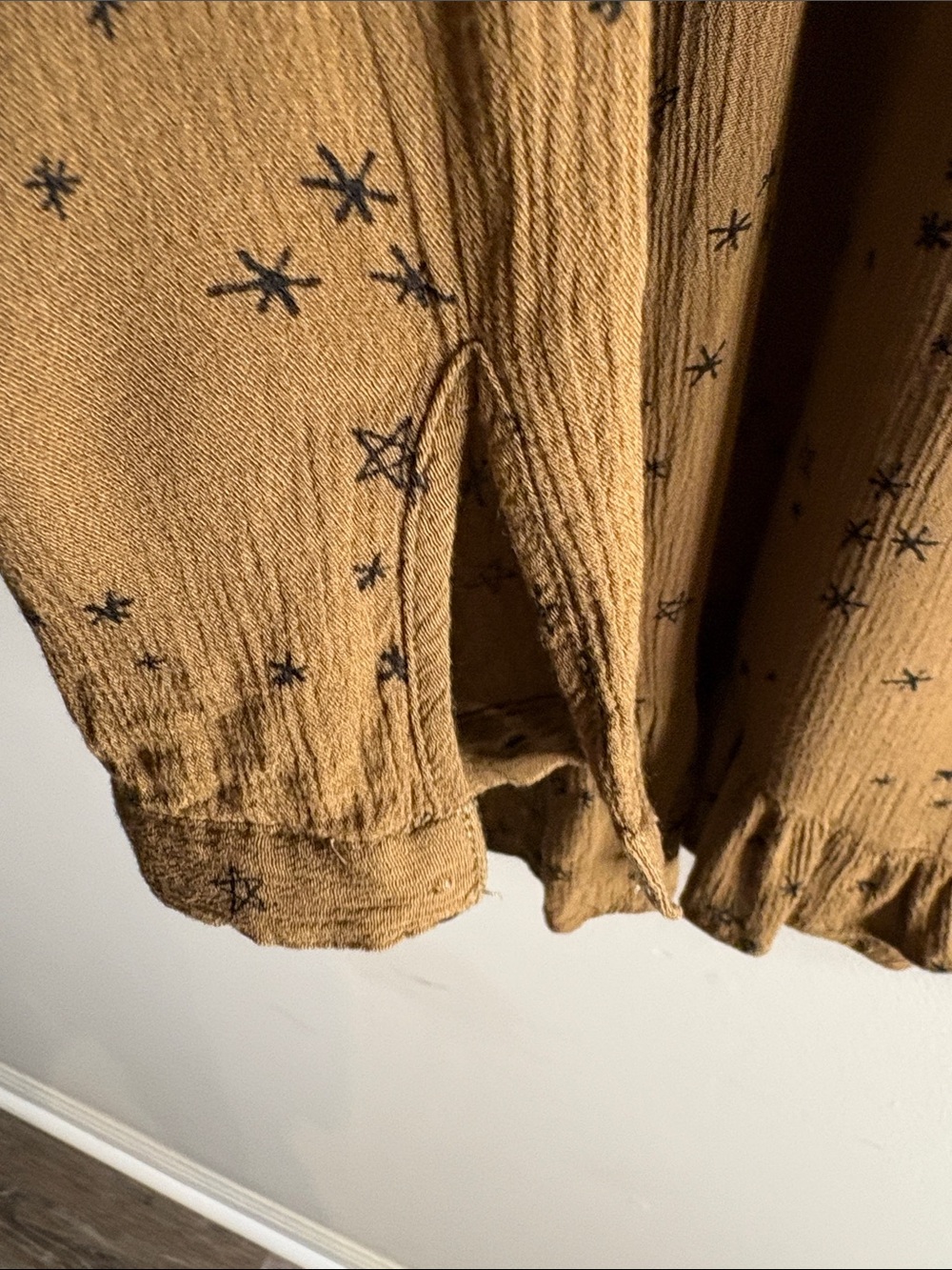 Free People Brown  Star-Print Button Down Shirt - Picture 4 of 6